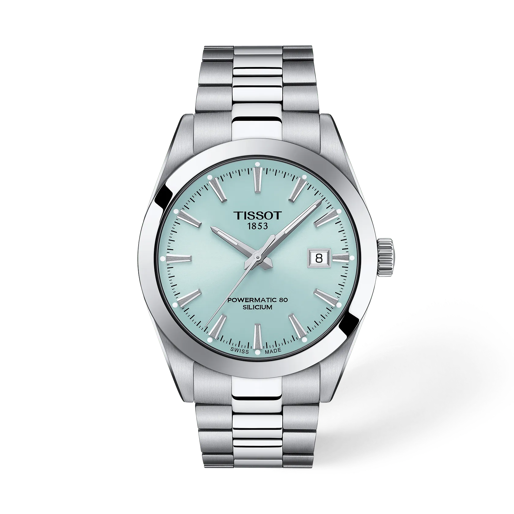 Tissot Gentleman Powermatic 80 Silicium Ice Blue Dial Stainless Steel Men’s Automatic Watch