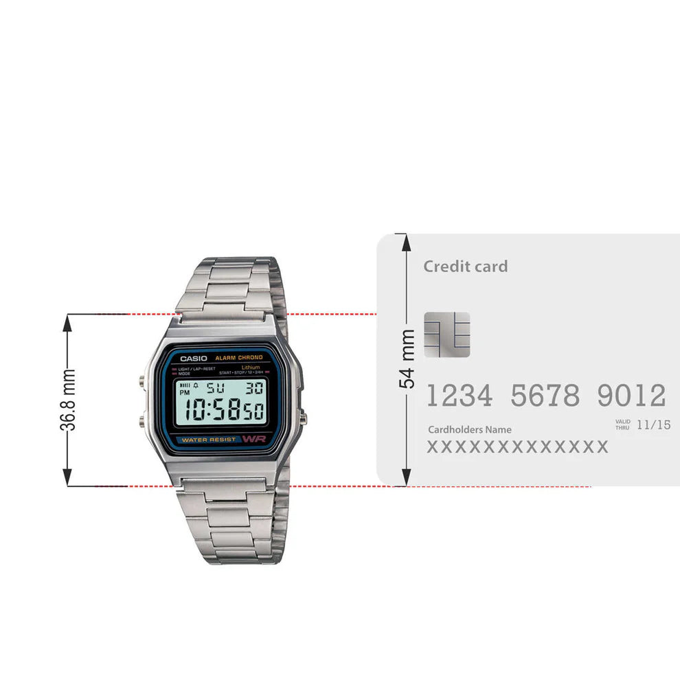 Casio Vintage Digital Silver Stainless Steel Watch