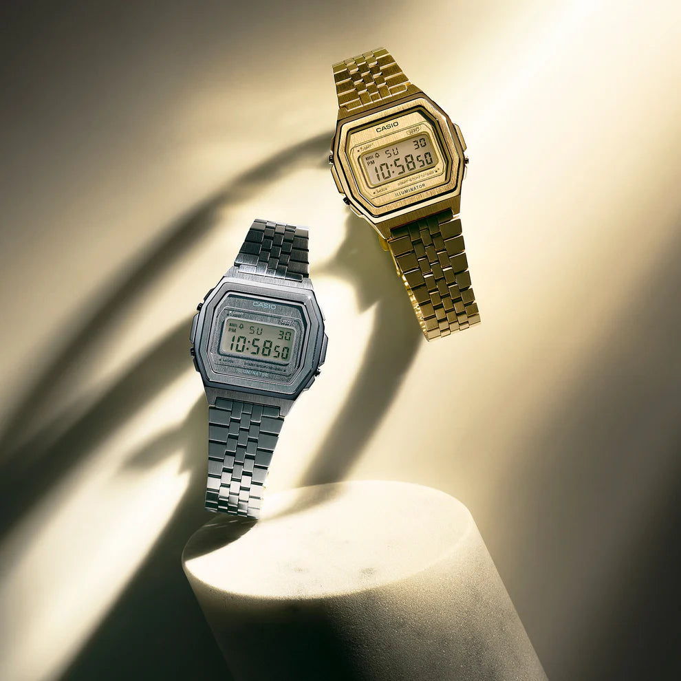 Casio Silver Digital Vintage Stainless Steel Watch