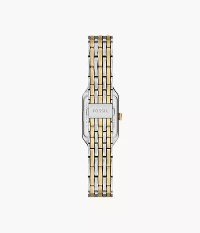 Elegant Two Tone Rectangular Women’s Watch with Roman Numeral Dial