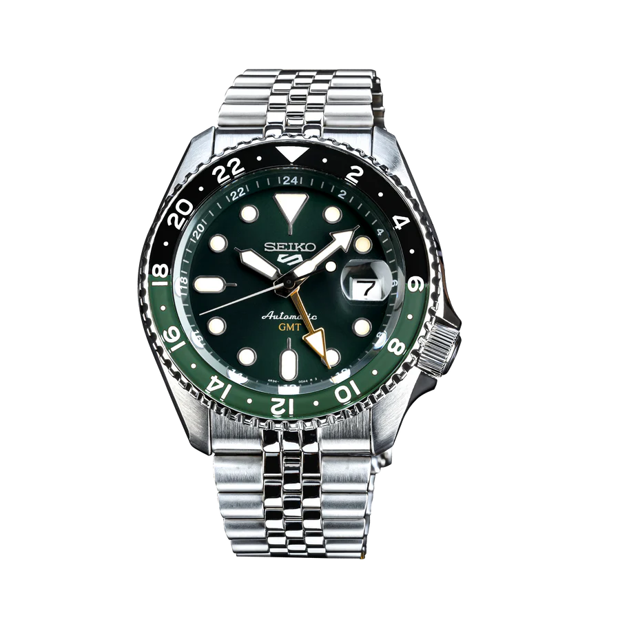 Seiko Style Green GMT Automatic Watch for Men