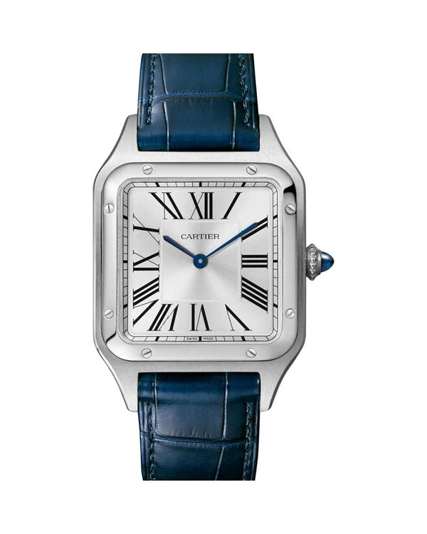Luxury Square Dial Women’s Watch with Blue Leather Strap