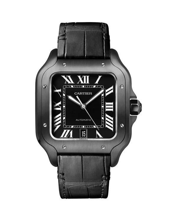 Luxury Black Leather Strap Watch for Men
