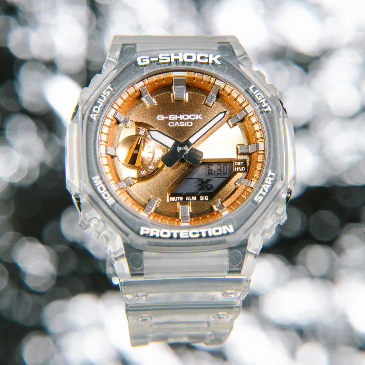 Casio G-Shock Transparent Gold Dial Analog Digital Watch