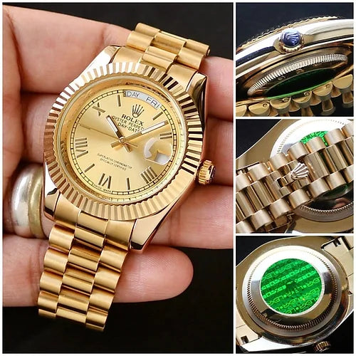 Rolex Gold Elegance Automatic Chain Watch for Men