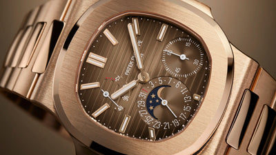 Luxury Rose Gold Men’s Watch with Moon Phase Dial
