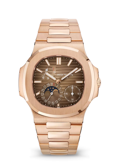 Luxury Rose Gold Men’s Watch with Moon Phase Dial