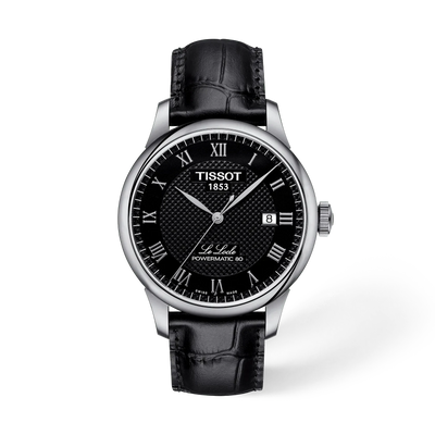 Tissot Le Locle Powermatic 80 Black Dial Leather Strap Men’s Automatic Watch