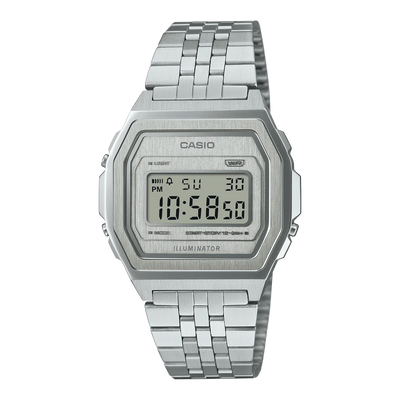 Casio Silver Digital Vintage Stainless Steel Watch