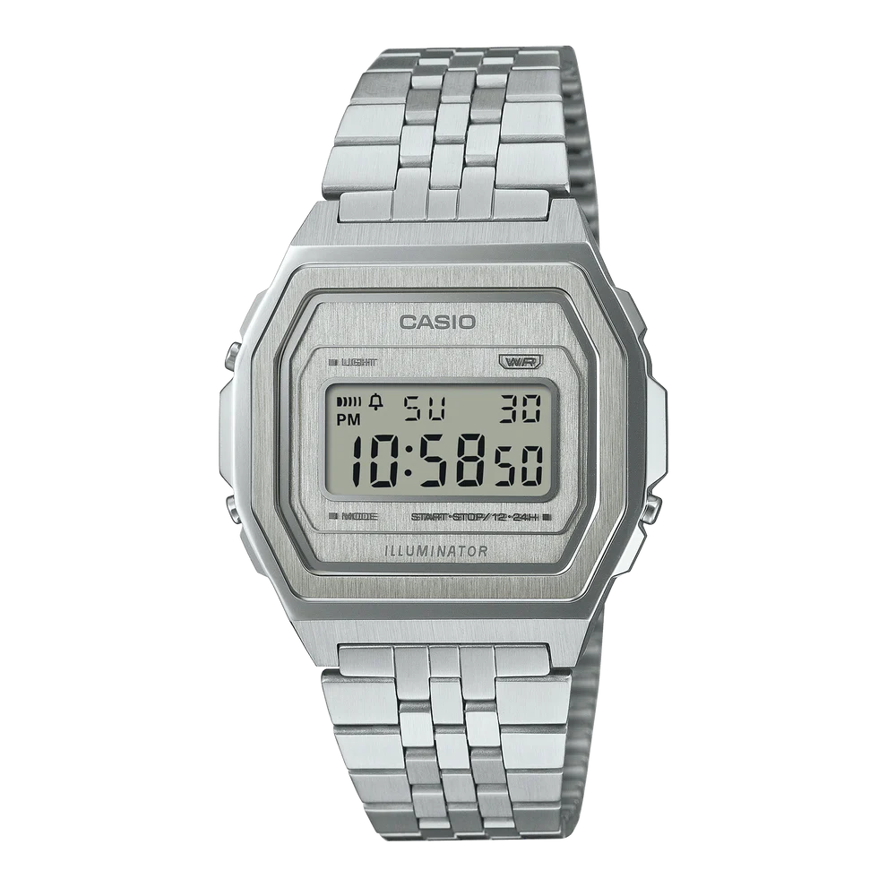Casio Silver Digital Vintage Stainless Steel Watch