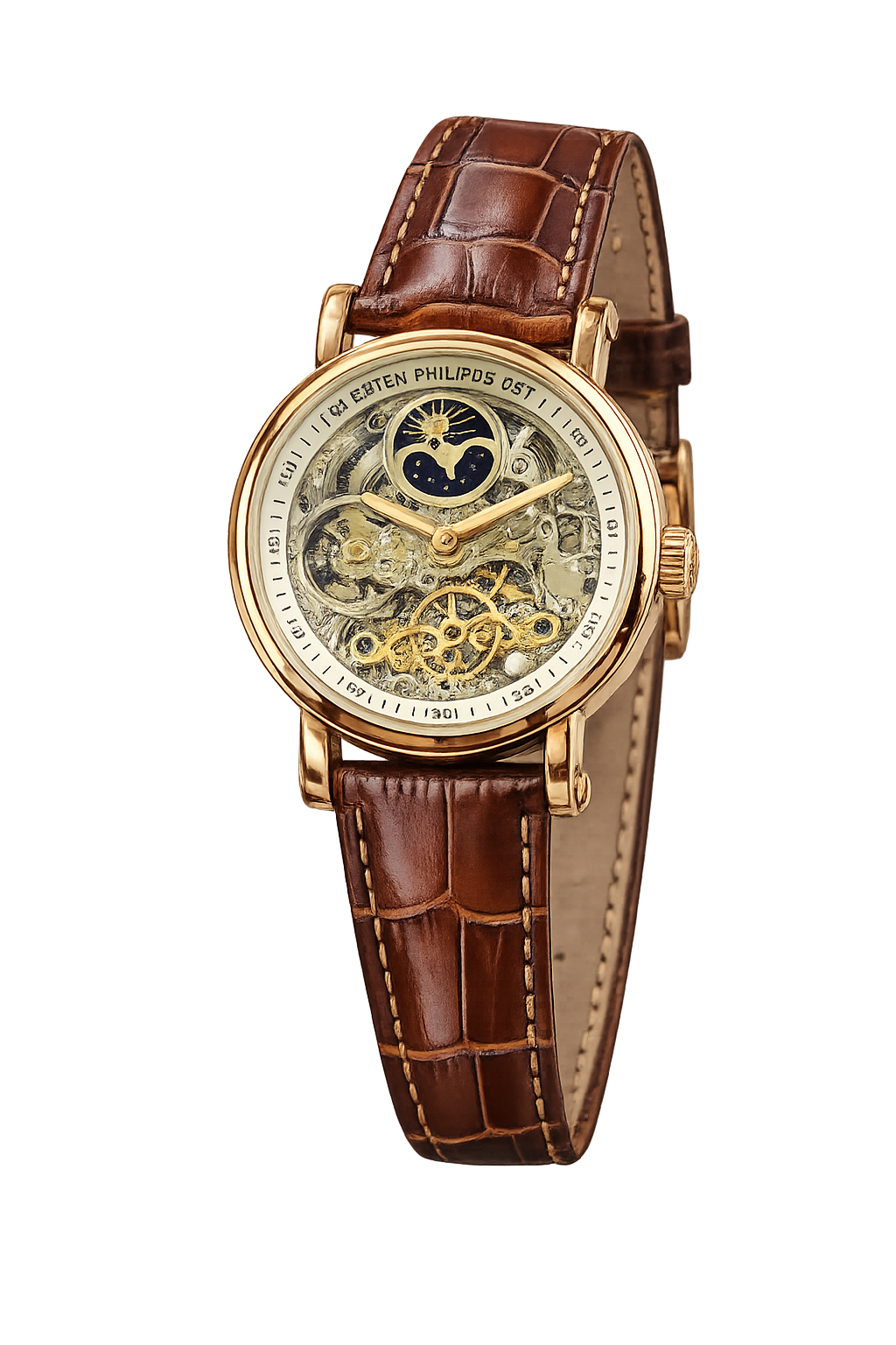 Patek Philippe Automatic Leather Belt Men's Watch