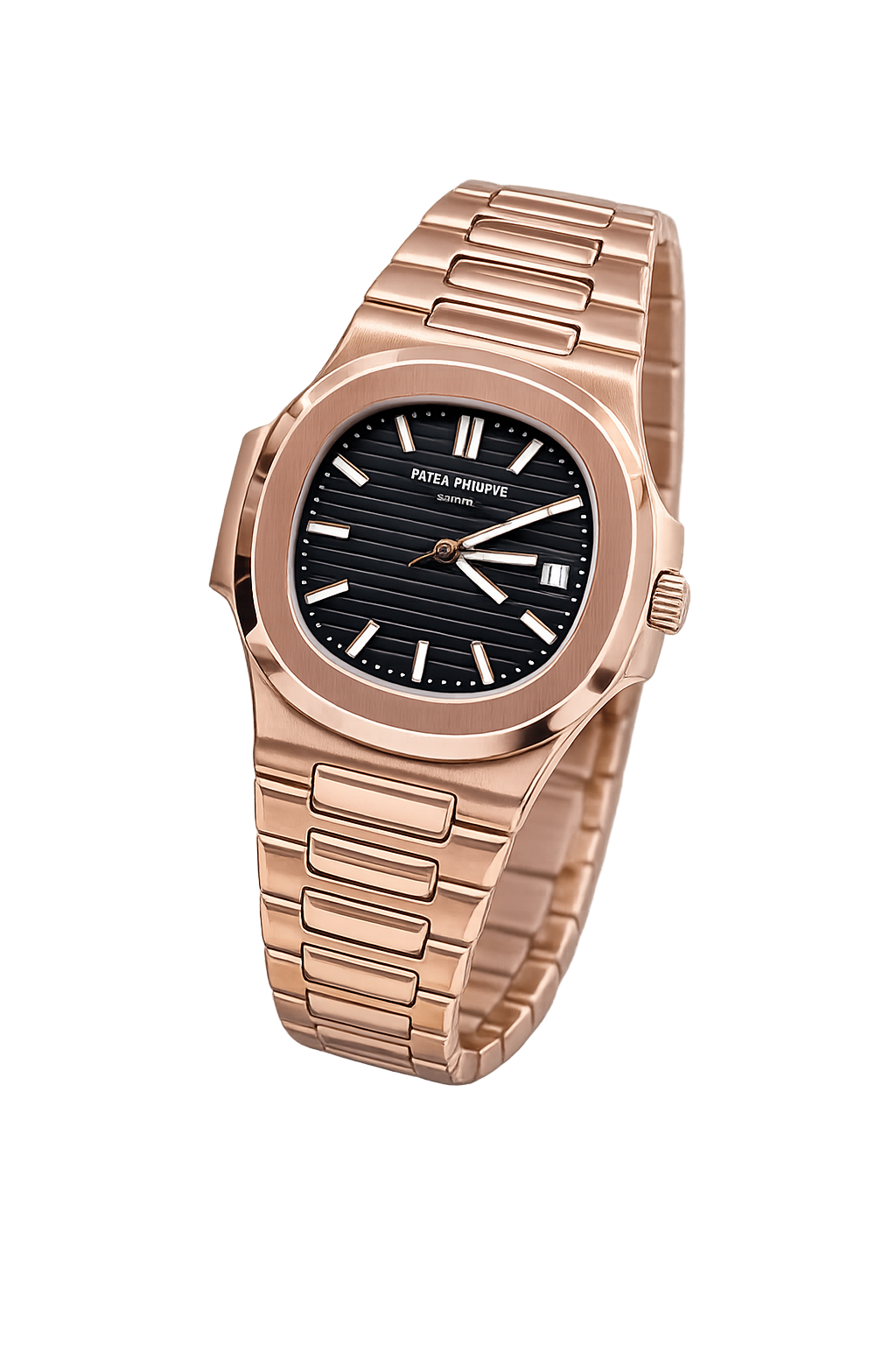Patek Philippe Black Dial Metal Belt Men's Watch