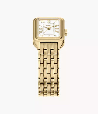 Vintage Gold Tone Rectangular Women’s Watch with Roman Numeral Dial