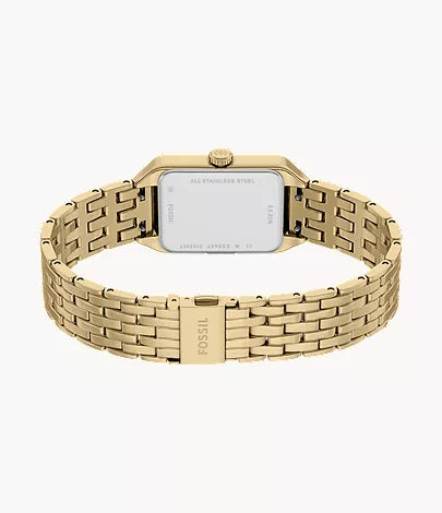 Vintage Gold Tone Rectangular Women’s Watch with Roman Numeral Dial