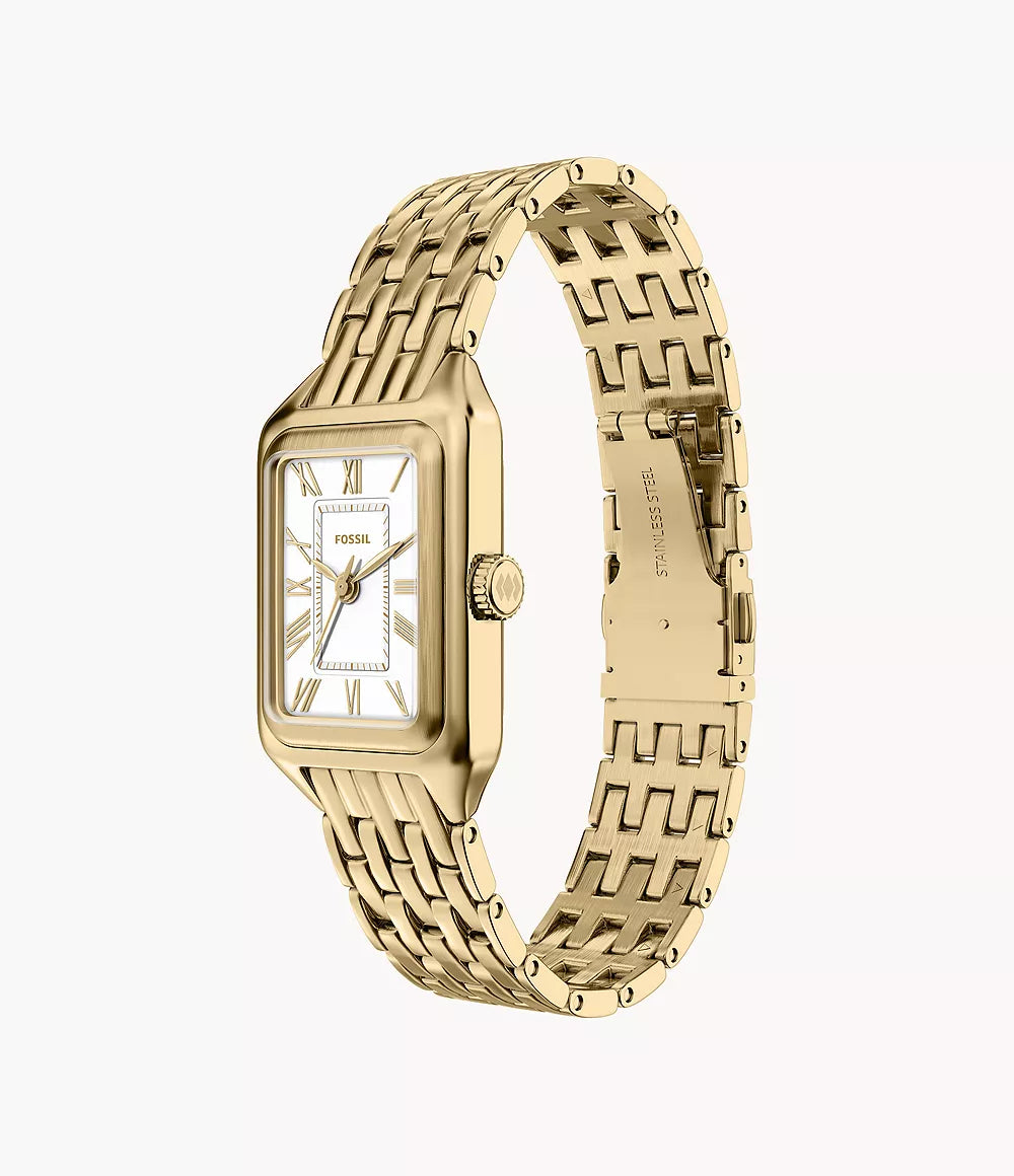 Vintage Gold Tone Rectangular Women’s Watch with Roman Numeral Dial