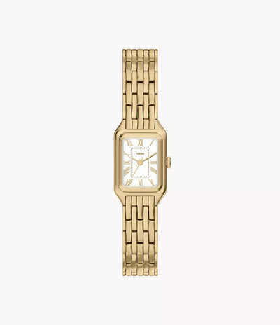Vintage Gold Tone Rectangular Women’s Watch with Roman Numeral Dial