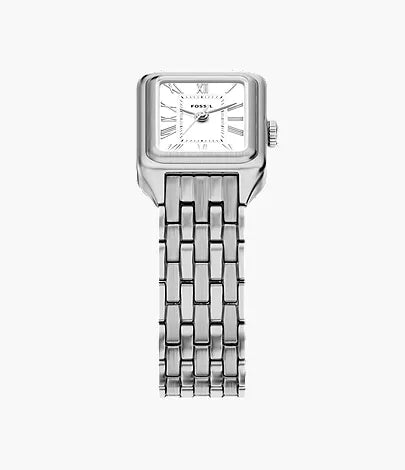 Elegant Silver Rectangular Women’s Watch with Roman Numeral Dial