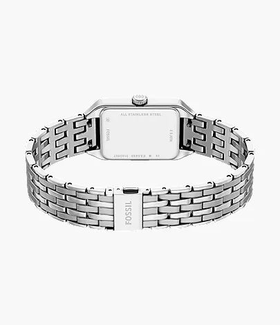 Elegant Silver Rectangular Women’s Watch with Roman Numeral Dial