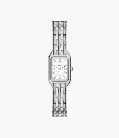 Elegant Silver Rectangular Women’s Watch with Roman Numeral Dial
