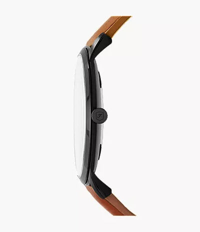 Fossil Black Dial Brown Leather Men’s Watch