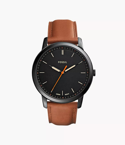 Fossil Black Dial Brown Leather Men’s Watch