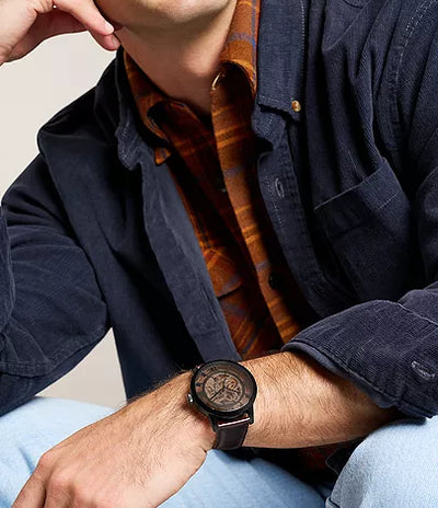 Fossil Brown Leather Automatic Skeleton Men’s Watch