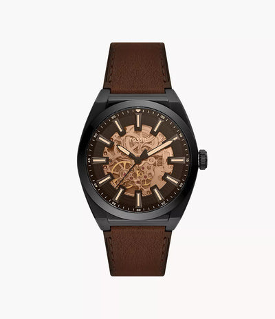 Fossil Brown Leather Skeleton Automatic Men’s Watch