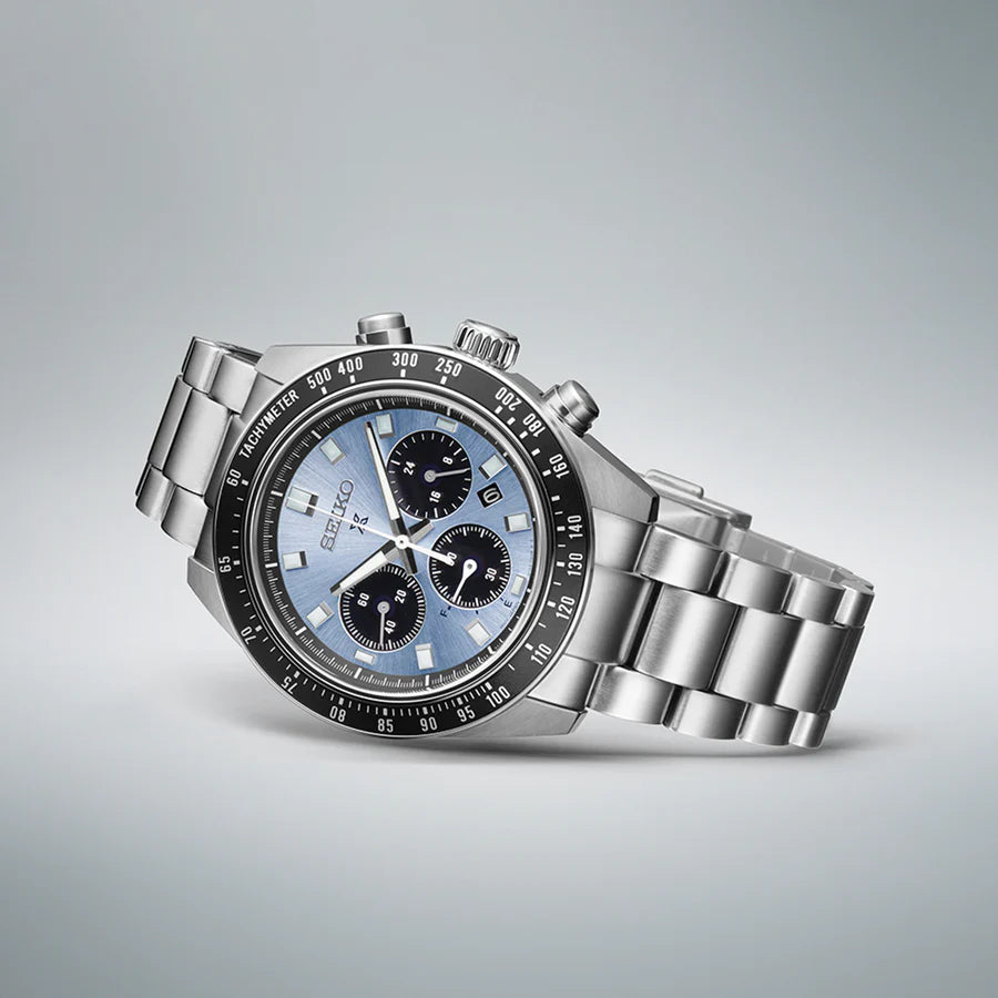 Seiko Prospex Speedtimer Solar Chronograph Ice Blue Dial Men’s Watch Stainless Steel