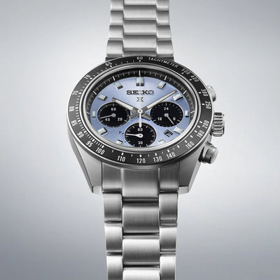 Seiko Prospex Speedtimer Solar Chronograph Ice Blue Dial Men’s Watch Stainless Steel