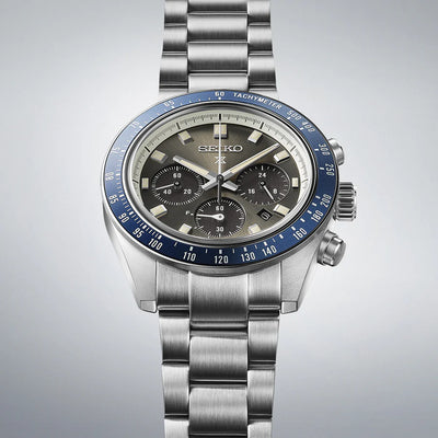 Seiko Prospex Speedtimer Solar Chronograph Men’s Watch Grey Dial Stainless Steel