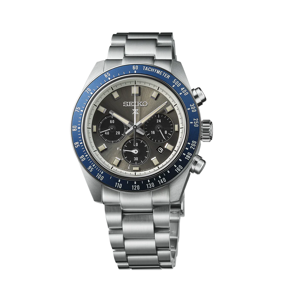 Seiko Prospex Speedtimer Solar Chronograph Men’s Watch Grey Dial Stainless Steel