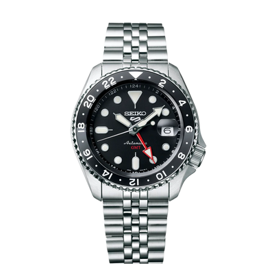Seiko 5 Sports GMT Black Dial Automatic Men’s Watch Stainless Steel Bracelet
