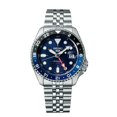Seiko 5 Sports GMT Blueberry Automatic Men’s Watch Stainless Steel Bracelet