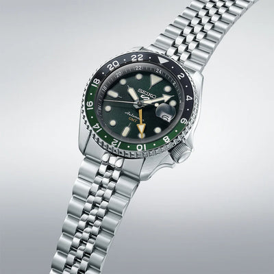 Seiko Style Green GMT Automatic Watch for Men