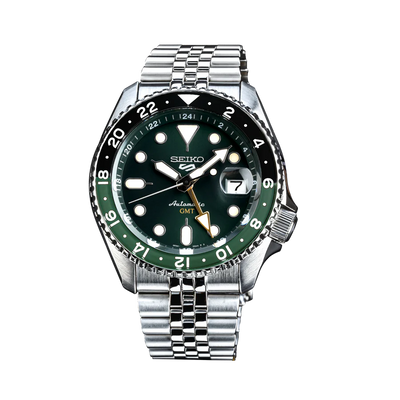 Seiko Style Green GMT Automatic Watch for Men