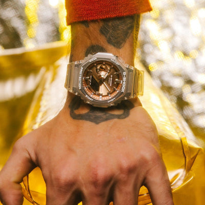 Casio G-Shock Transparent Gold Dial Analog Digital Watch