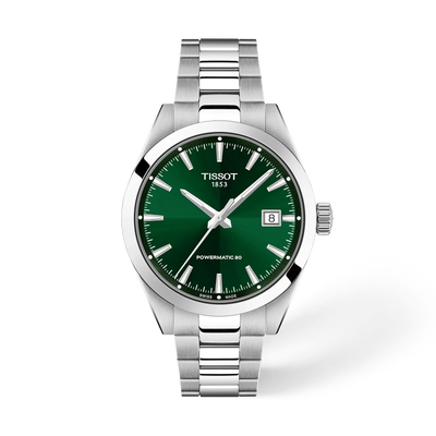 Luxury Swiss Automatic Watch with Green Dial & Steel Bracelet